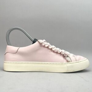 Tory Burch Sport‎ Womens 7.5 M Ruffle Sneaker Shoes Pink Leather Lace Up Casual